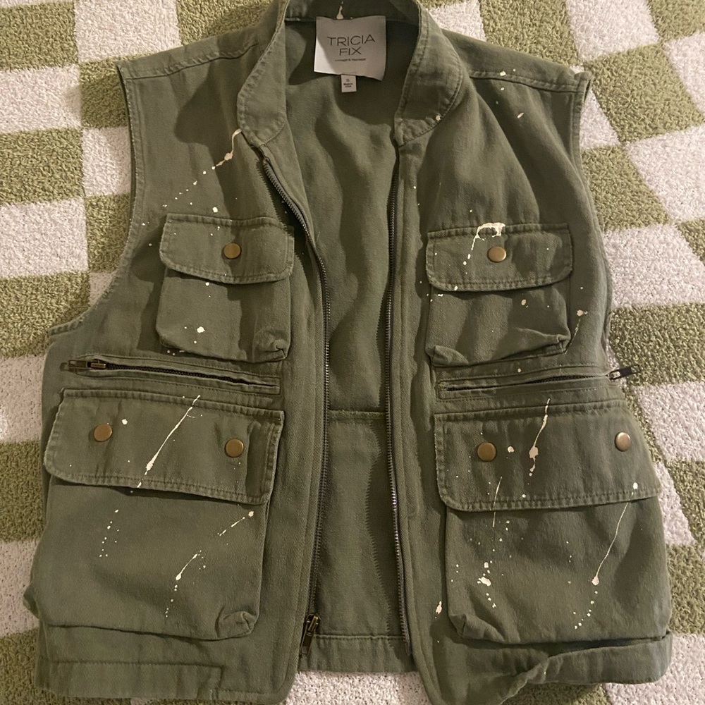 Tricia Fix Olive Green Utility Vest